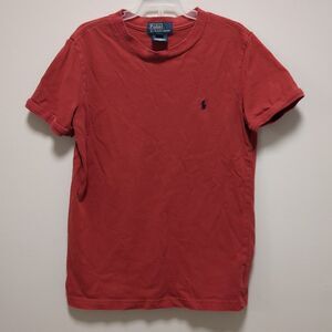 Polo Ralph Lauren Red 100% Cotton Navy Pony Tshirt Tee - Boys Size 7
